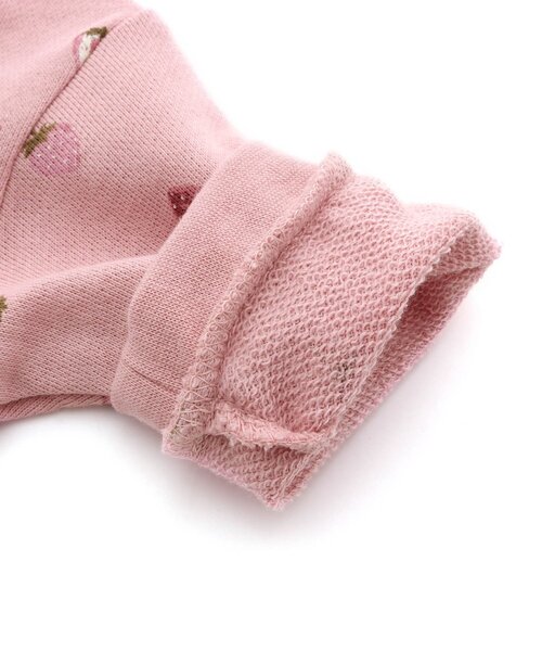 Ampersand（アンパサンド）の「いちご・花柄カバーオール（ロンパース・キッズ・ピンク/アイボリー・70/80/60）」の7枚目の写真