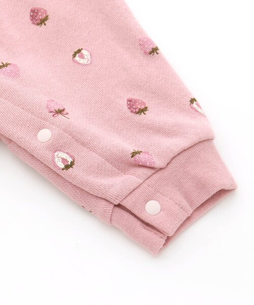 Ampersand（アンパサンド）の「いちご・花柄カバーオール（ロンパース・キッズ・ピンク/アイボリー・70/80/60）」の8枚目の写真