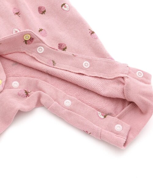 Ampersand（アンパサンド）の「いちご・花柄カバーオール（ロンパース・キッズ・ピンク/アイボリー・70/80/60）」の9枚目の写真