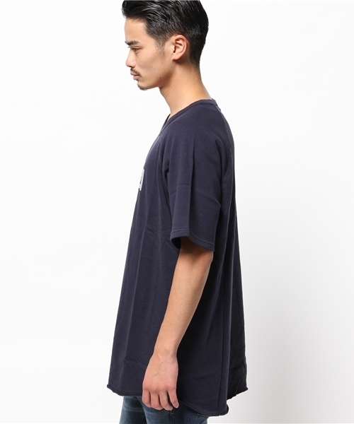 WEGO(ウィゴー)の「WEGO/ラグランスリーブロングプルオーバー(スウェット・メンズ・ネイビー/ホワイト・LARGE/MEDIUM)」の4枚目の写真