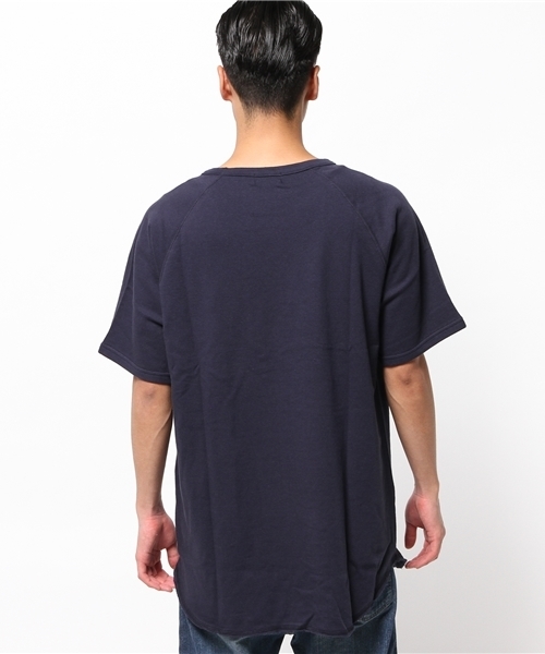WEGO(ウィゴー)の「WEGO/ラグランスリーブロングプルオーバー(スウェット・メンズ・ネイビー/ホワイト・LARGE/MEDIUM)」の5枚目の写真