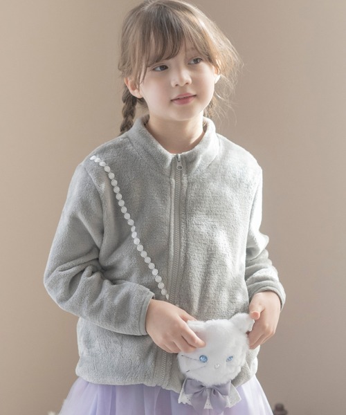 Catherine Cottage（キャサリンコテージ）の「ネコポシェットフリースジャケット（その他アウター・キッズ・グレー/ピンク/ブルー・130/100/120/140/110）」の2枚目の写真