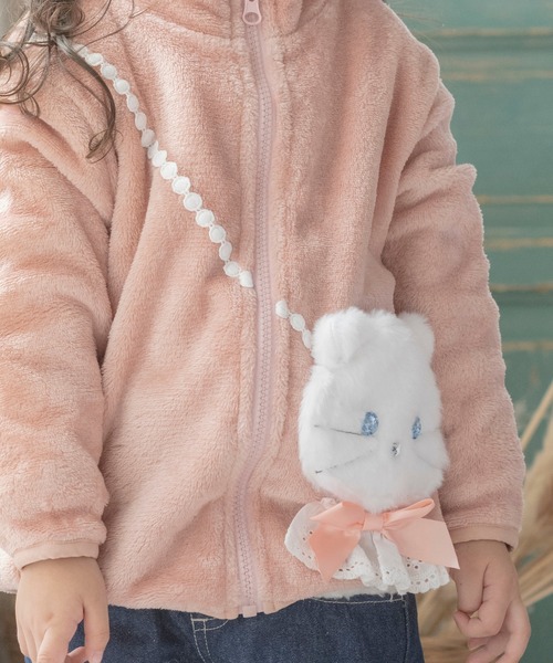 Catherine Cottage（キャサリンコテージ）の「ネコポシェットフリースジャケット（その他アウター・キッズ・グレー/ピンク/ブルー・130/100/120/140/110）」の5枚目の写真