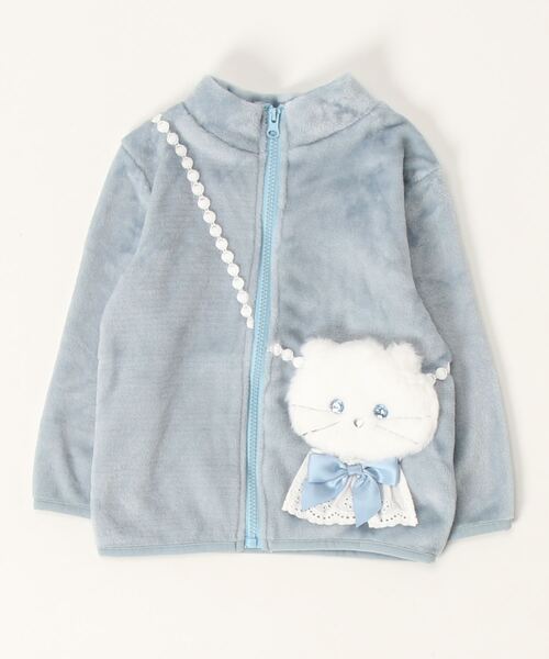 Catherine Cottage（キャサリンコテージ）の「ネコポシェットフリースジャケット（その他アウター・キッズ・グレー/ピンク/ブルー・130/100/120/140/110）」の12枚目の写真