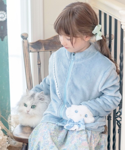Catherine Cottage（キャサリンコテージ）の「ネコポシェットフリースジャケット（その他アウター・キッズ・グレー/ピンク/ブルー・130/100/120/140/110）」の16枚目の写真