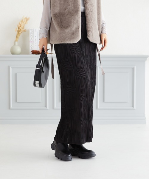 acro（アクロ）の「ウェーブプリーツSK/AC3823（スカート・レディース・ブラック/グレー・ﾌﾘ-）」の7枚目の写真