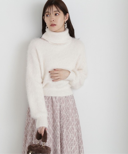 PROPORTION BODY DRESSING(プロポーションボディドレッシング)の「アシメネックニット / 1213270031(ニット/セーター・レディース・ホワイト系その他/ブラウン/ブルー・FREE)」の2枚目の写真