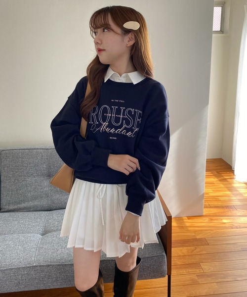 auralee ミニワンピース　ネイビー one after another NICE CLAUP（ワンアフターアナザーナイ