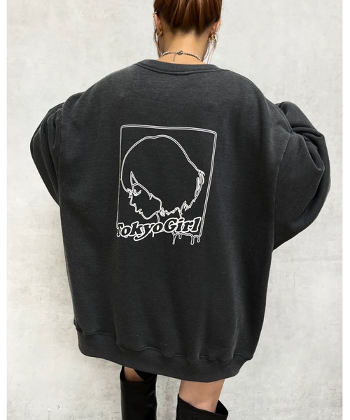 TOKYOGIRL（トーキョーガール）の「《WEB限定》【TOKYO GIRL】東京ガールクルースウェット（スウェット・レディース・チャコールグレー/アッシュグレー/ブラック/グリーン/ダークグレー・FREE）」の3枚目の写真