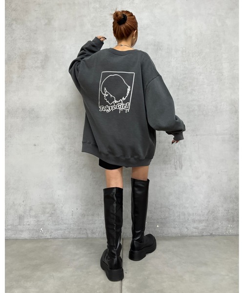 TOKYOGIRL（トーキョーガール）の「《WEB限定》【TOKYO GIRL】東京ガールクルースウェット（スウェット・レディース・チャコールグレー/アッシュグレー/ブラック/グリーン/ダークグレー・FREE）」の10枚目の写真