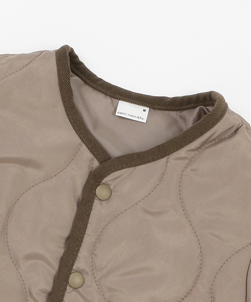 petit main（プティマイン）の「【& Re/撥水加工】キルト薄中綿ジャケット（ブルゾン・キッズ・ネイビー/アイボリー/モカ/カーキ・120cm/110cm/80ｃｍ/100cm/90cm/130cm）」の8枚目の写真