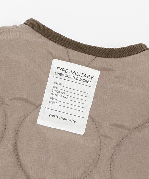 petit main（プティマイン）の「【& Re/撥水加工】キルト薄中綿ジャケット（ブルゾン・キッズ・ネイビー/アイボリー/モカ/カーキ・120cm/110cm/80ｃｍ/100cm/90cm/130cm）」の12枚目の写真