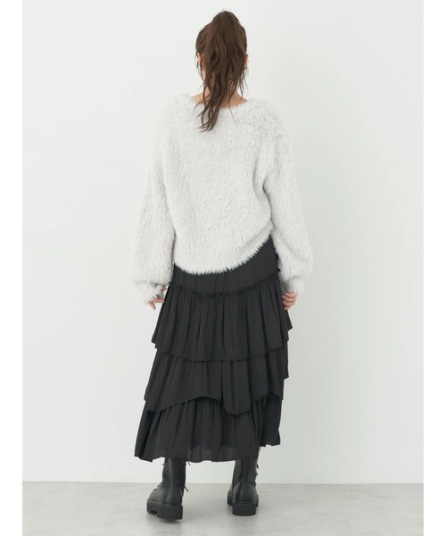 earth music&ecology（アースミュージックアンドエコロジー）の「ランダムティアードスカート（スカート・レディース・グリーン/ベージュ/ブラック・FREE）」の17枚目の写真