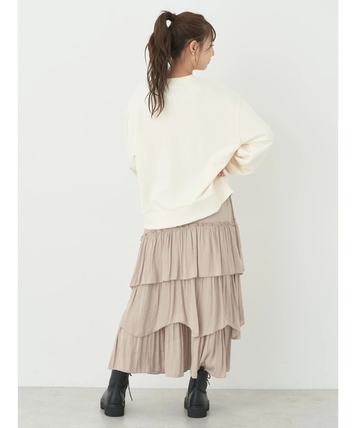 earth music&ecology（アースミュージックアンドエコロジー）の「ランダムティアードスカート（スカート・レディース・グリーン/ベージュ/ブラック・FREE）」の20枚目の写真