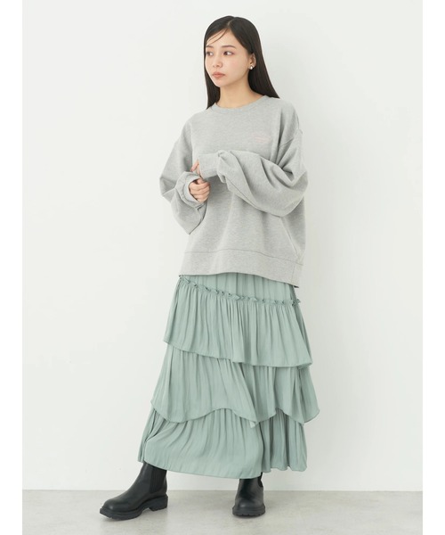 earth music&ecology（アースミュージックアンドエコロジー）の「ランダムティアードスカート（スカート・レディース・グリーン/ベージュ/ブラック・FREE）」の22枚目の写真