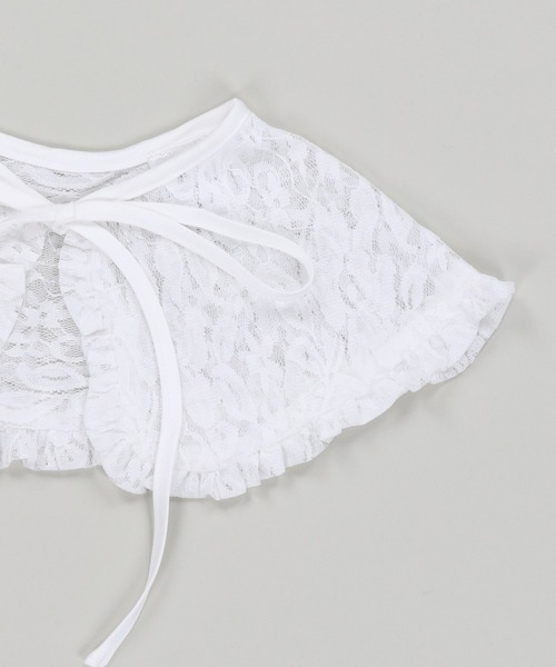 SPINNS（スピンズ）の「甘さと毒っぽさのバランスがちょうどいい、レースつけ襟（付け襟・レディース・ホワイト・ONESIZE）」の9枚目の写真