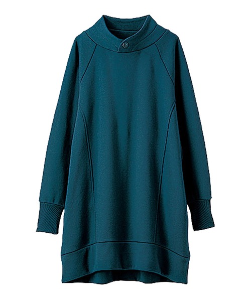 BELLUNA PLUS(ベルーナ)の「裏起毛素材スタンドネックチュニック(チュニック・レディース・パープル/グレイッシュベージュ/ターコイズブルー・MEDIUM/LARGE/X-LARGE)」の9枚目の写真