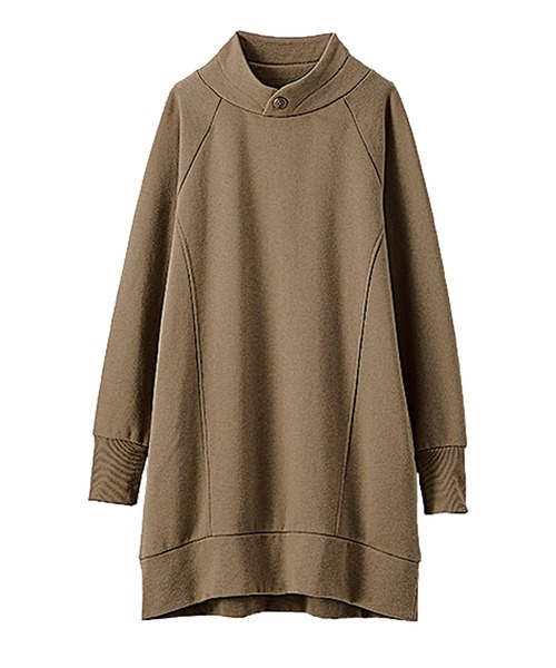 BELLUNA PLUS(ベルーナ)の「裏起毛素材スタンドネックチュニック(チュニック・レディース・パープル/グレイッシュベージュ/ターコイズブルー・MEDIUM/LARGE/X-LARGE)」の10枚目の写真