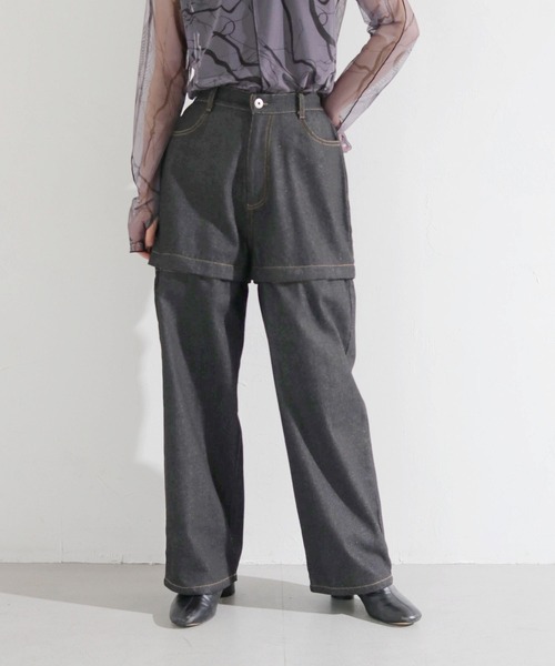 cheriella（シェリエラ）の「【cheriella】WEB限定2WAYデザインデニムパンツ WEB LIMITED 2-WAY DESIGN DENIM PANTS（デニムパンツ・レディース・ブラック・M/S）」の5枚目の写真