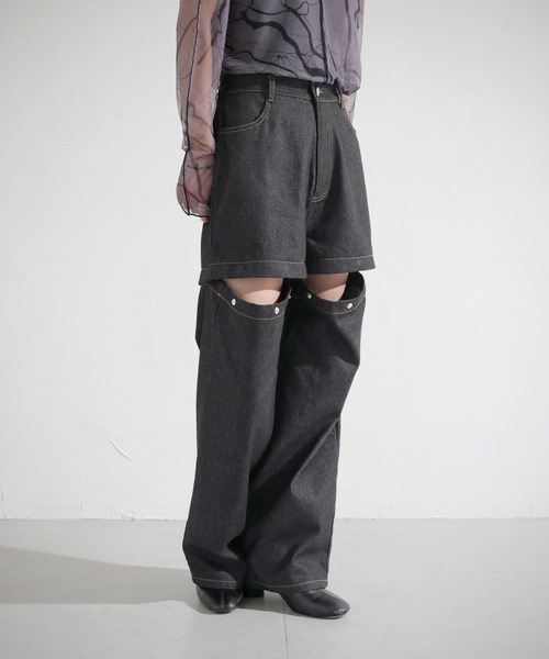 cheriella（シェリエラ）の「【cheriella】WEB限定2WAYデザインデニムパンツ WEB LIMITED 2-WAY DESIGN DENIM PANTS（デニムパンツ・レディース・ブラック・M/S）」の2枚目の写真