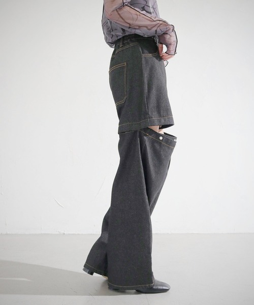 cheriella（シェリエラ）の「【cheriella】WEB限定2WAYデザインデニムパンツ WEB LIMITED 2-WAY DESIGN DENIM PANTS（デニムパンツ・レディース・ブラック・M/S）」の3枚目の写真
