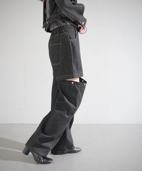 cheriella（シェリエラ）の「【cheriella】WEB限定2WAYデザインデニムパンツ WEB LIMITED 2-WAY DESIGN DENIM PANTS（デニムパンツ・レディース・ブラック・M/S）」の9枚目の写真