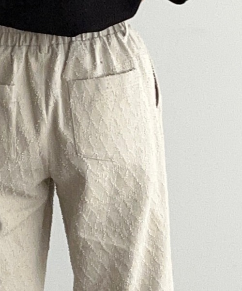 pairmanon（ペアマノン）の「【ママサイズ】ダイヤ柄 ジャガード タックパンツ（その他パンツ・レディース・ブラック/ベージュ・FREE）」の6枚目の写真