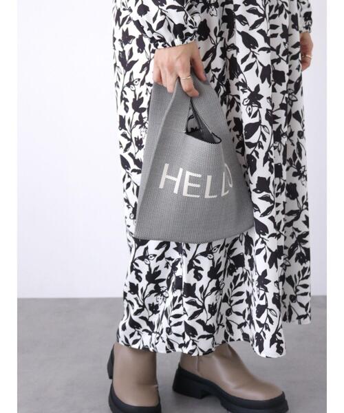 Lugnoncure（ルノンキュール）の「チェーン付ニットマルシェバッグ（ハンドバッグ・レディース・オフホワイト/ブラック/グレー・F）」の3枚目の写真