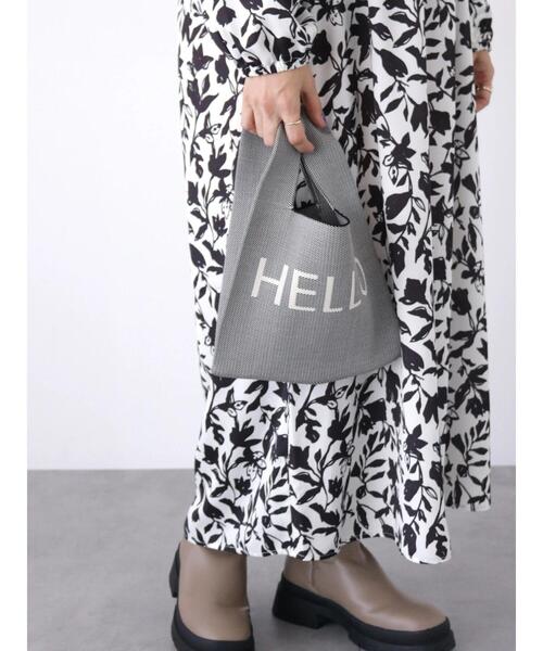 Lugnoncure（ルノンキュール）の「チェーン付ニットマルシェバッグ（ハンドバッグ・レディース・オフホワイト/ブラック/グレー・F）」の4枚目の写真