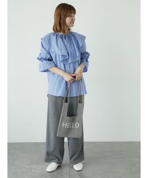 Lugnoncure（ルノンキュール）の「チェーン付ニットマルシェバッグ（ハンドバッグ・レディース・オフホワイト/ブラック/グレー・F）」の6枚目の写真