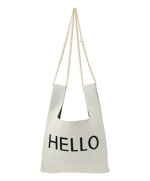 Lugnoncure（ルノンキュール）の「チェーン付ニットマルシェバッグ（ハンドバッグ・レディース・オフホワイト/ブラック/グレー・F）」の10枚目の写真