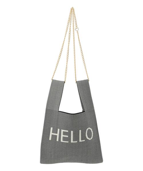 Lugnoncure（ルノンキュール）の「チェーン付ニットマルシェバッグ（ハンドバッグ・レディース・オフホワイト/ブラック/グレー・F）」の12枚目の写真