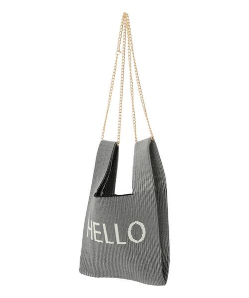 Lugnoncure（ルノンキュール）の「チェーン付ニットマルシェバッグ（ハンドバッグ・レディース・オフホワイト/ブラック/グレー・F）」の13枚目の写真