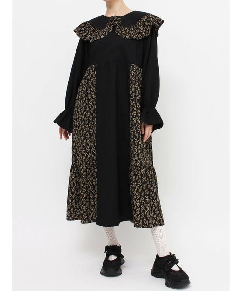 merry jenny（メリージェニー）の「キリカエflowerフリルワンピース（ワンピース・レディース・ライトブルー/ベージュ/ブラック・FREE）」の14枚目の写真