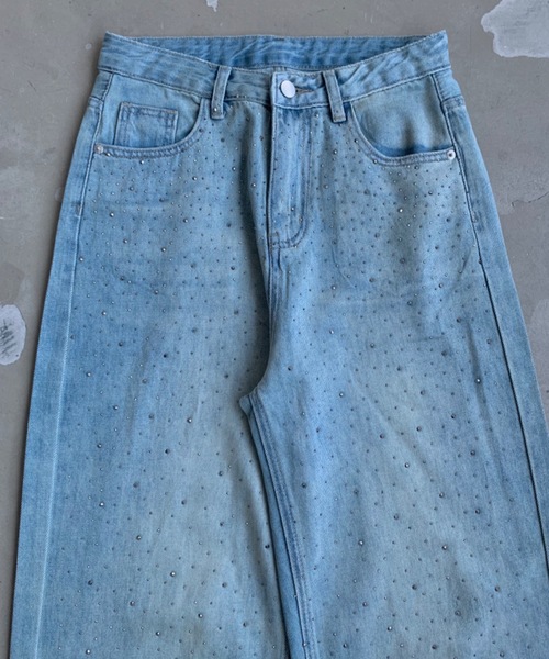 セール】【SNSで話題のキラキラデニム!】オーロララインストーン付き
