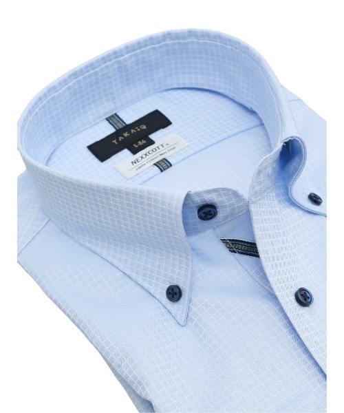 タカキュー 綿100% ノーアイロン ボタンダウン ビジネスドレス長袖シャツ（ビジネスシャツ）｜TAKA-Q（タカキュー）