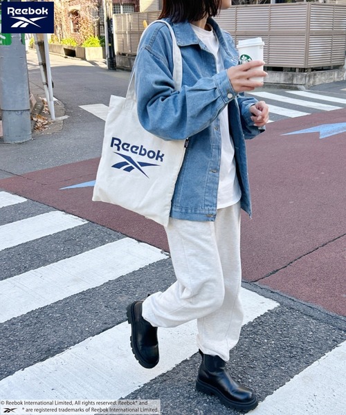 Reebok（リーボック）の「【WEB限定 別注】Reebok(リーボック)/A4対応 ブランドロゴ キャンバス トートバッグ 通勤 通学（トートバッグ・レディース・ホワイト/ホワイト系その他/ブラック・FREE）」の11枚目の写真