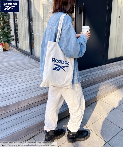 Reebok（リーボック）の「【WEB限定 別注】Reebok(リーボック)/A4対応 ブランドロゴ キャンバス トートバッグ 通勤 通学（トートバッグ・レディース・ホワイト/ホワイト系その他/ブラック・FREE）」の8枚目の写真