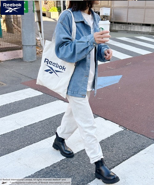 Reebok（リーボック）の「【WEB限定 別注】Reebok(リーボック)/A4対応 ブランドロゴ キャンバス トートバッグ 通勤 通学（トートバッグ・レディース・ホワイト/ホワイト系その他/ブラック・FREE）」の6枚目の写真