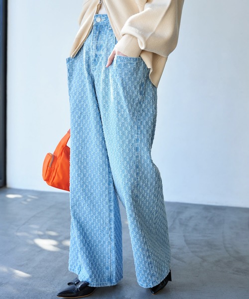 VIS（ビス）の「【セットアップ対応】デニムワイドパンツ【洗える】（デニムパンツ・レディース・ブルー/サックスブルー・S/M）」の7枚目の写真