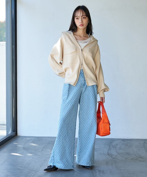 VIS（ビス）の「【セットアップ対応】デニムワイドパンツ【洗える】（デニムパンツ・レディース・ブルー/サックスブルー・S/M）」の10枚目の写真