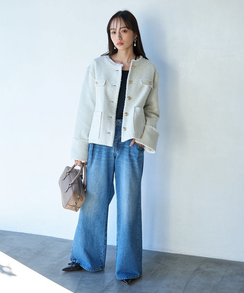 VIS（ビス）の「【セットアップ対応】デニムワイドパンツ【洗える】（デニムパンツ・レディース・ブルー/サックスブルー・S/M）」の12枚目の写真