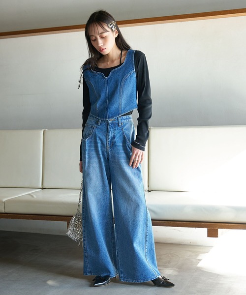 VIS（ビス）の「【セットアップ対応】デニムワイドパンツ【洗える】（デニムパンツ・レディース・ブルー/サックスブルー・S/M）」の17枚目の写真