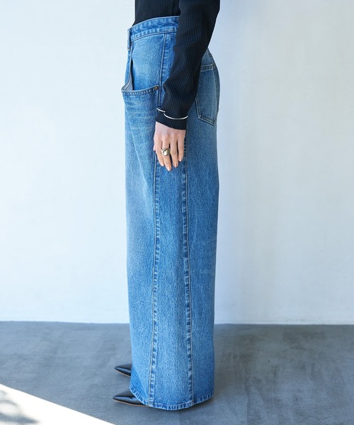 VIS（ビス）の「【セットアップ対応】デニムワイドパンツ【洗える】（デニムパンツ・レディース・ブルー/サックスブルー・S/M）」の20枚目の写真