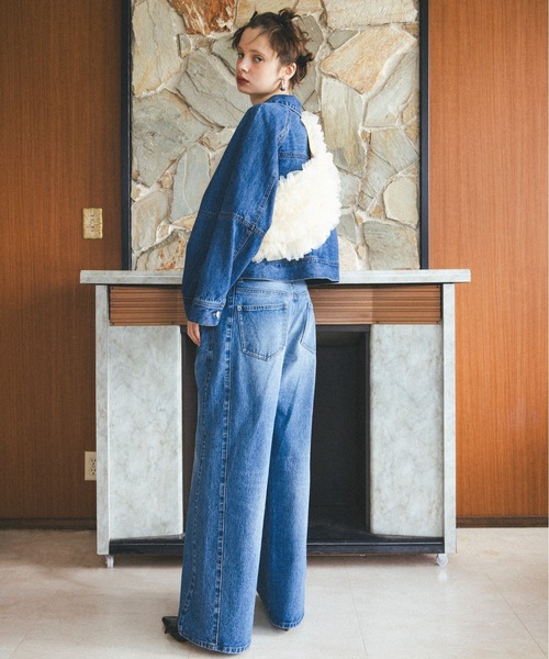 VIS（ビス）の「【セットアップ対応】デニムワイドパンツ【洗える】（デニムパンツ・レディース・ブルー/サックスブルー・S/M）」の3枚目の写真