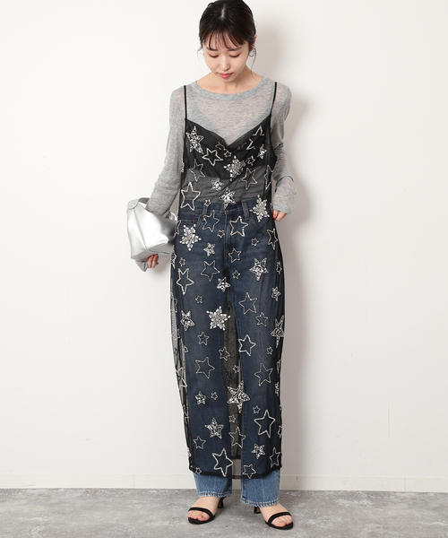 SLOBE IENA(スローブイエナ)の「【OneTeaSpoon/ワンティースプーン】 STAR SLIP DRESSワンピース(ワンピース・レディース・ブラック・FREE)」の16枚目の写真