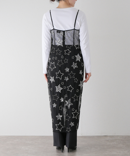SLOBE IENA(スローブイエナ)の「【OneTeaSpoon/ワンティースプーン】 STAR SLIP DRESSワンピース(ワンピース・レディース・ブラック・FREE)」の8枚目の写真