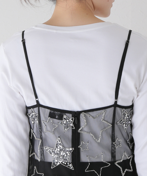 SLOBE IENA(スローブイエナ)の「【OneTeaSpoon/ワンティースプーン】 STAR SLIP DRESSワンピース(ワンピース・レディース・ブラック・FREE)」の10枚目の写真