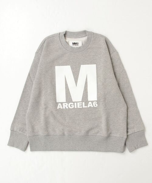 MM6 Maison Margiela（ｴﾑｴﾑｼｯｸｽ ﾒｿﾞﾝ ﾏﾙｼﾞｪﾗ）の「MM6 Maison Margiela(エムエムシックス メゾン マルジェラ)Kids & Junior ブランドロゴ長袖スウェットプルオーバー（パーカー・キッズ・グレー・12Y/16Y/14Y/10Y）」の4枚目の写真