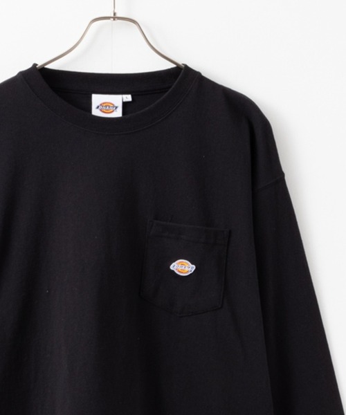 Dickies(ディッキーズ)の「Dickies 別注 胸ポケット ワンポイントロゴ ロングスリーブTEE(Tシャツ/カットソー・メンズ・ブラック/ホワイト/カーキ/杢グレー・XXL/M/L/S/XL)」の1枚目の写真